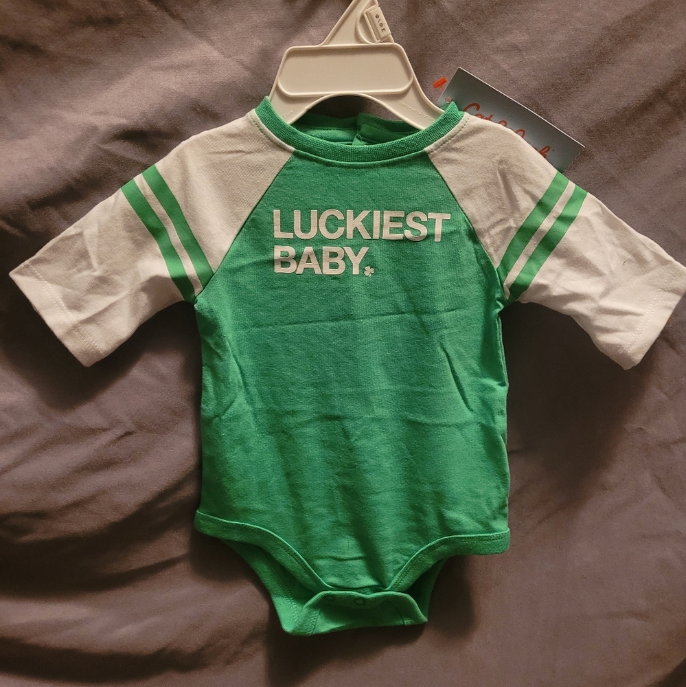Luckiest baby Cat and Jack St Patrick's day onesie